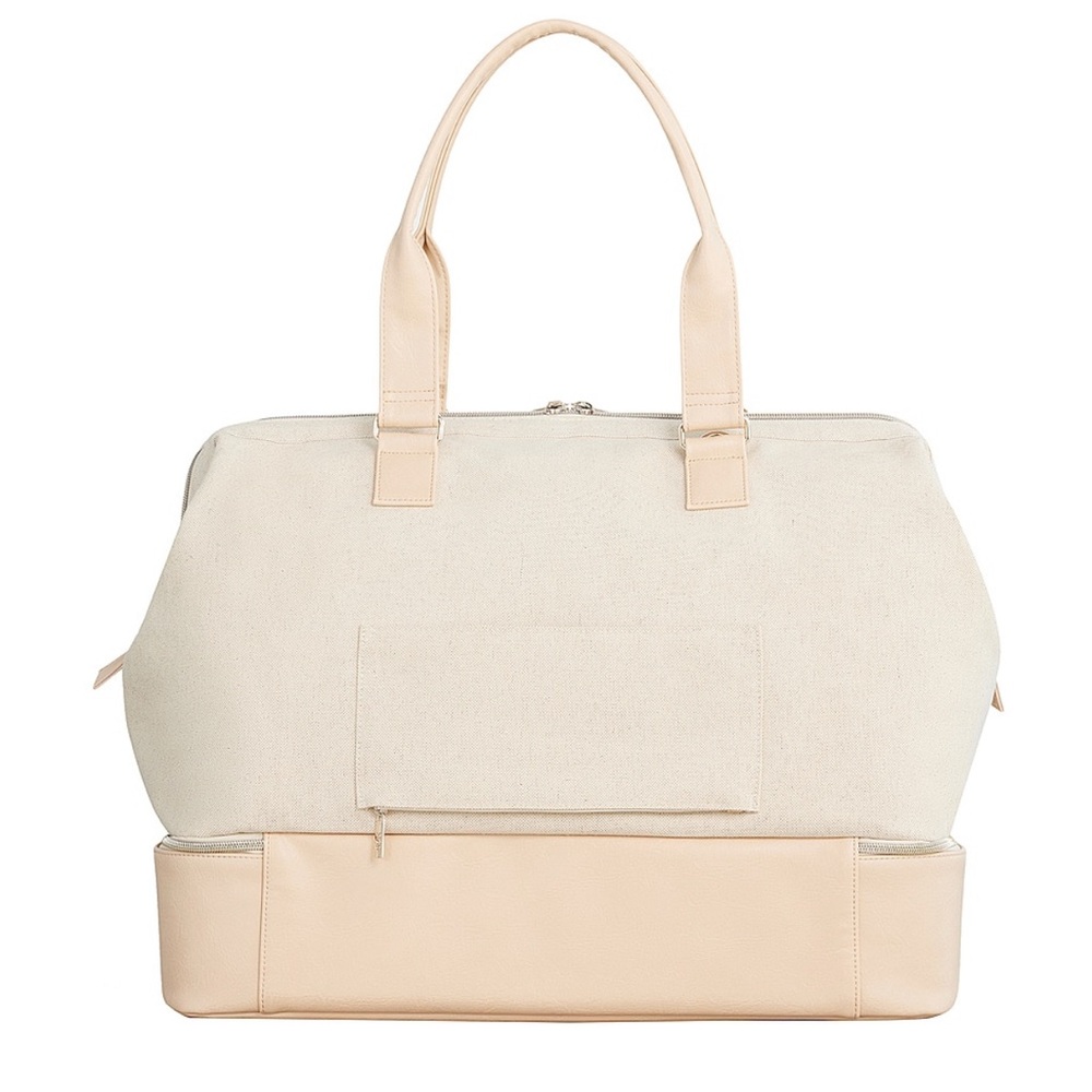 BEIS Cream and Tan Weekender bag
